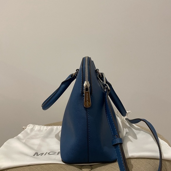 Michael Kors Steel Blue Satchel Leather Bag - Picture 3 of 11